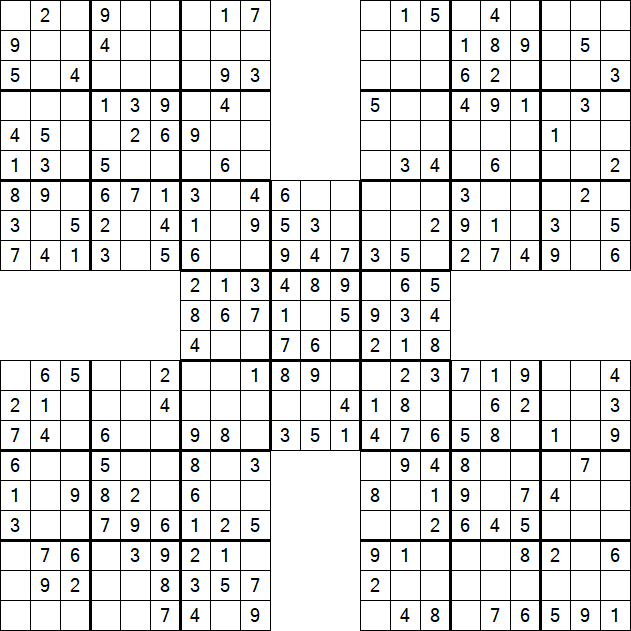 Samurai Sudoku - Easy