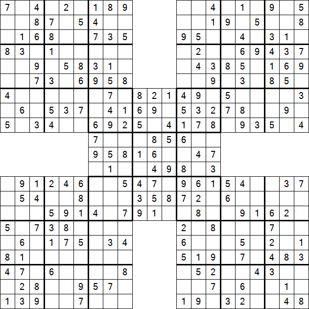 Samurai Sudoku - Easy