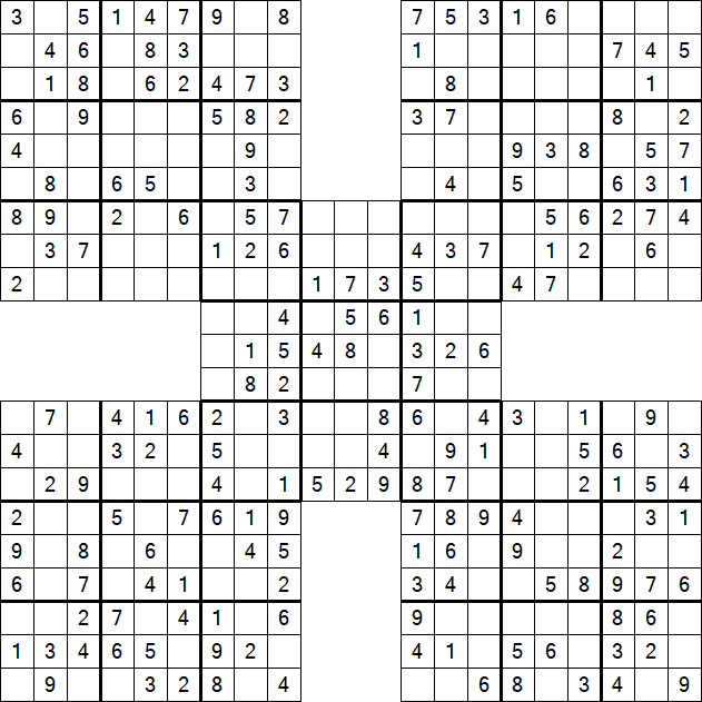 Samurai Sudoku - Easy