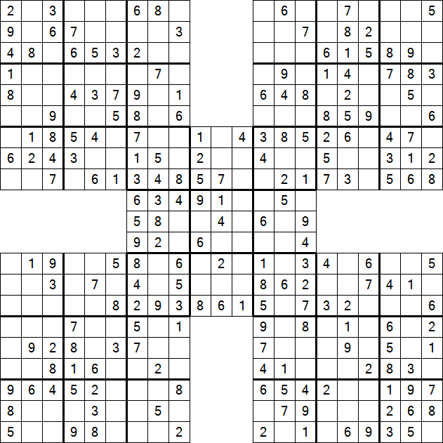 Samurai Sudoku - Easy