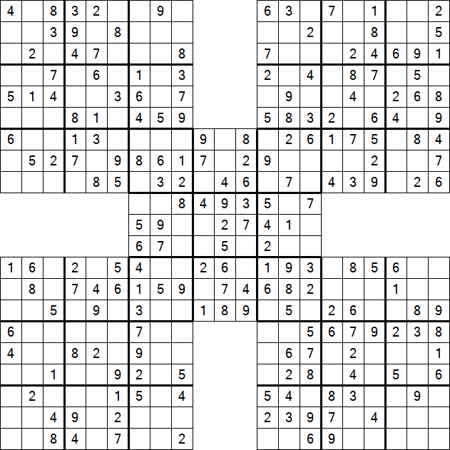Samurai Sudoku - Easy