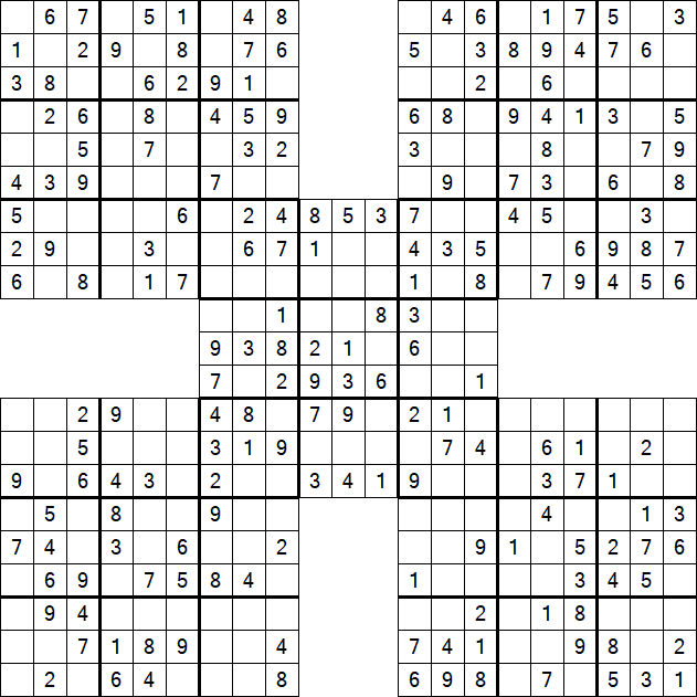Samurai Sudoku - Easy