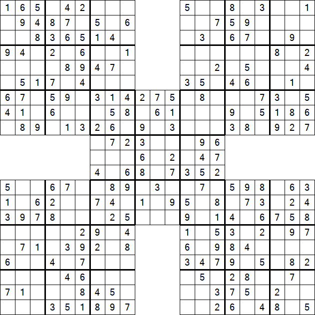 Samurai Sudoku - Easy