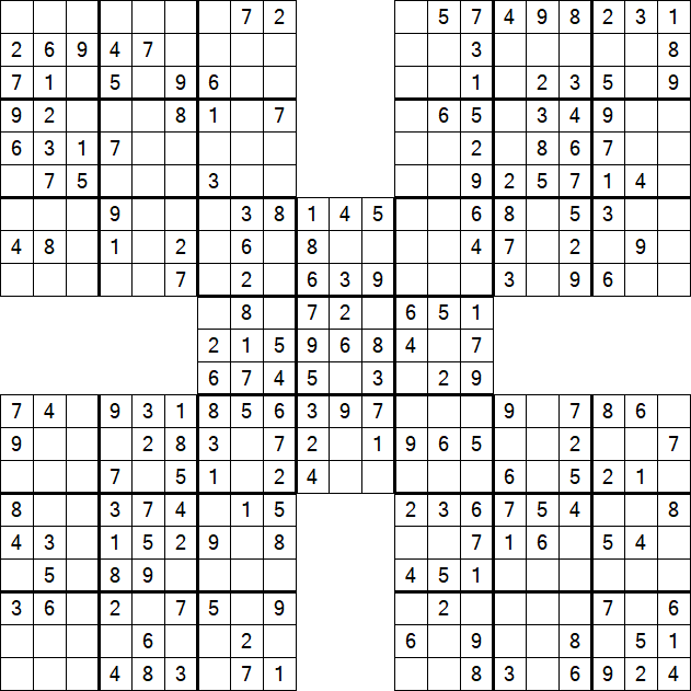 Samurai Sudoku - Easy