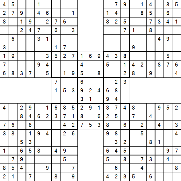 Samurai Sudoku - Easy