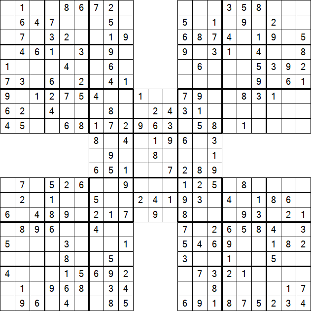 Samurai Sudoku - Easy