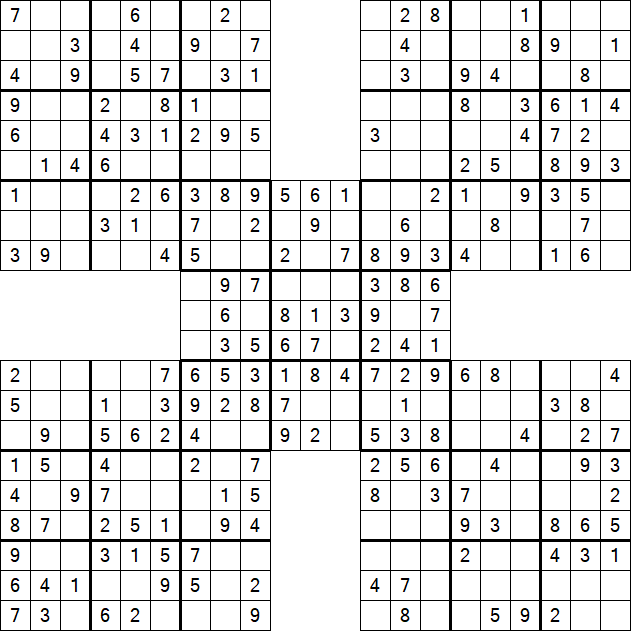 Samurai Sudoku - Easy