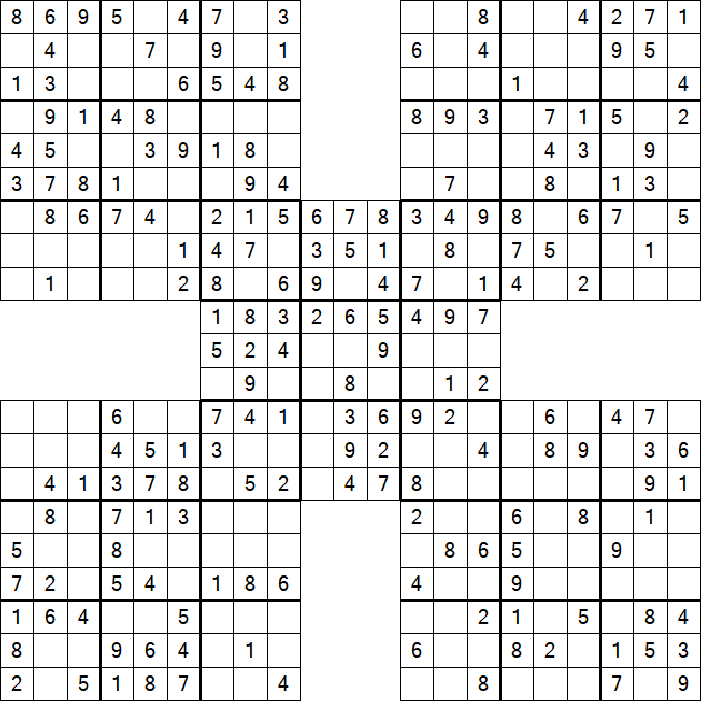 Samurai Sudoku - Einfach