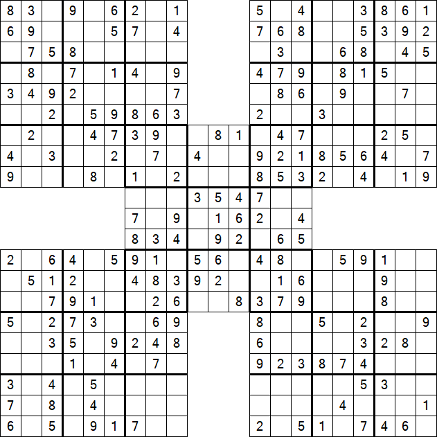 Samurai Sudoku - Easy