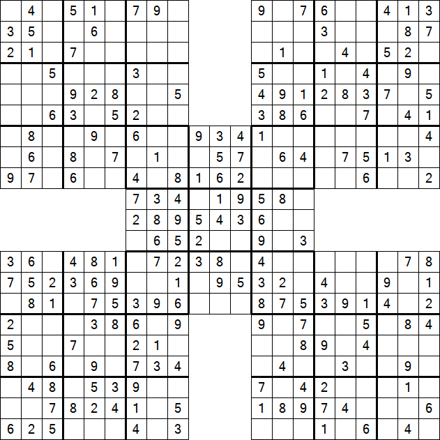 Samurai Sudoku - Easy