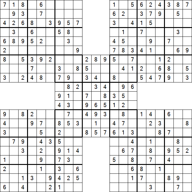Samurai Sudoku - Easy