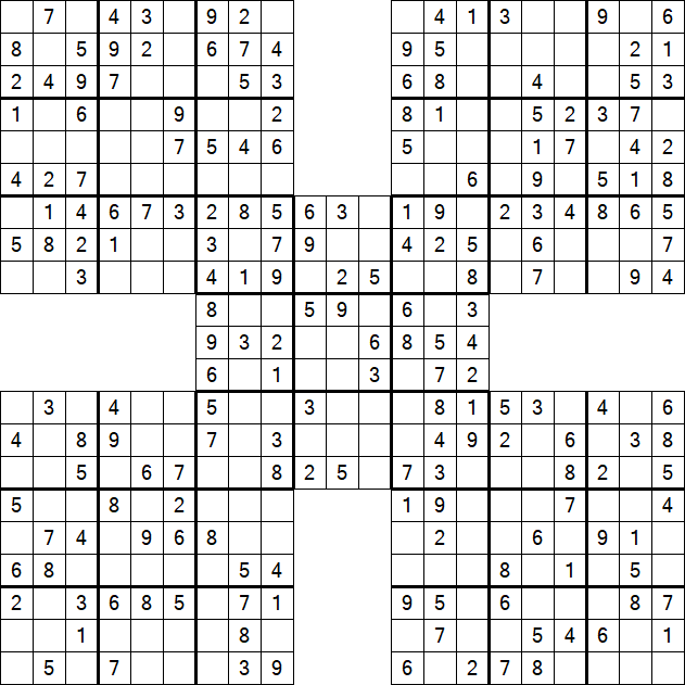 Samurai Sudoku - Easy