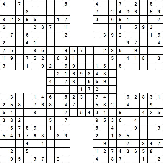 Samurai Sudoku - Easy