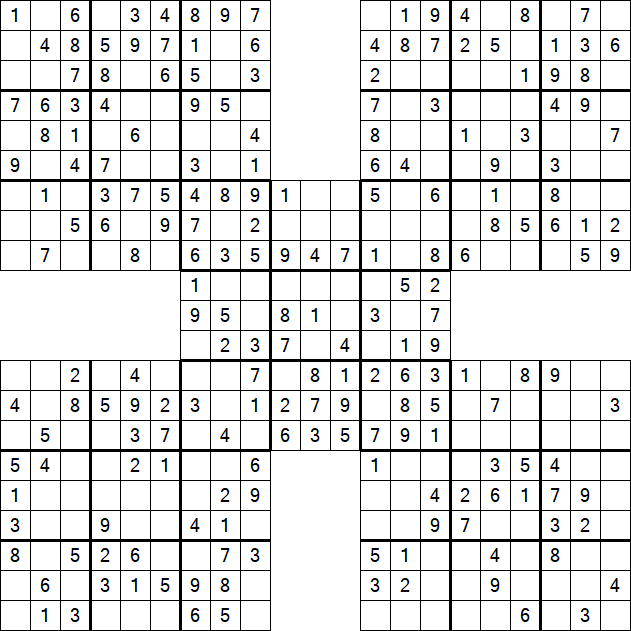Samurai Sudoku - Easy