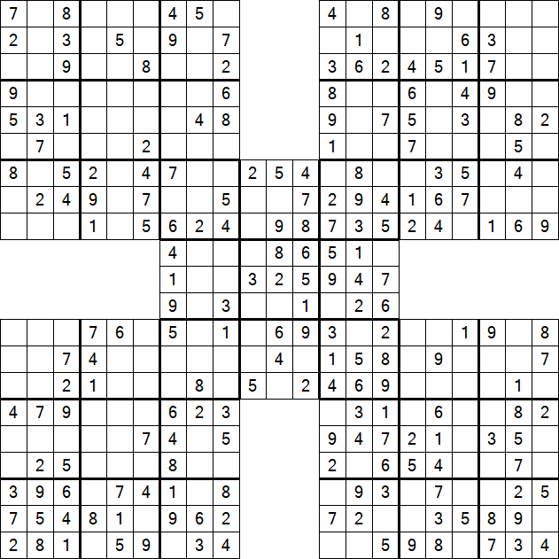 Samurai Sudoku - Easy