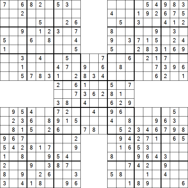 Samurai Sudoku - Easy