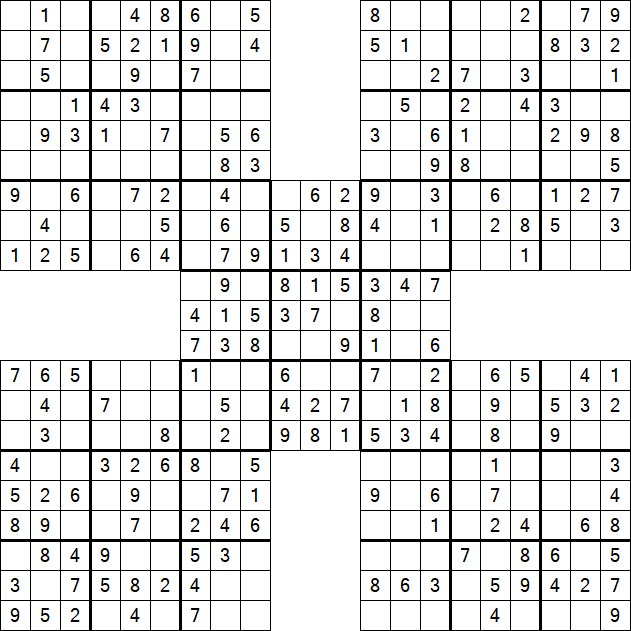 Samurai Sudoku - Easy