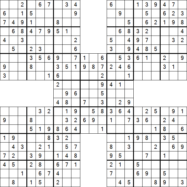 Samurai Sudoku - Easy