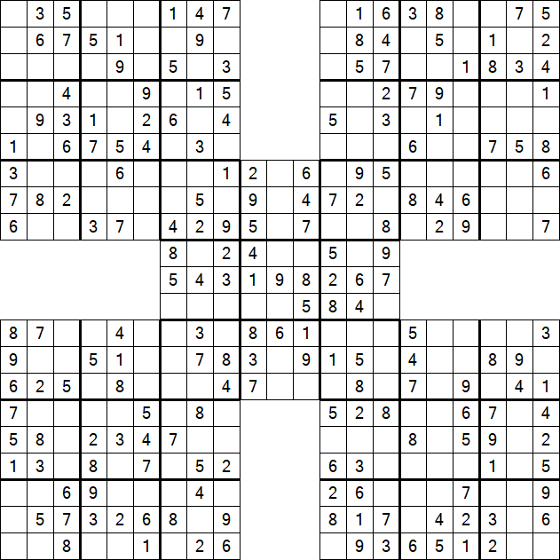 Samurai Sudoku - Easy