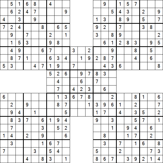 Samurai Sudoku - Easy