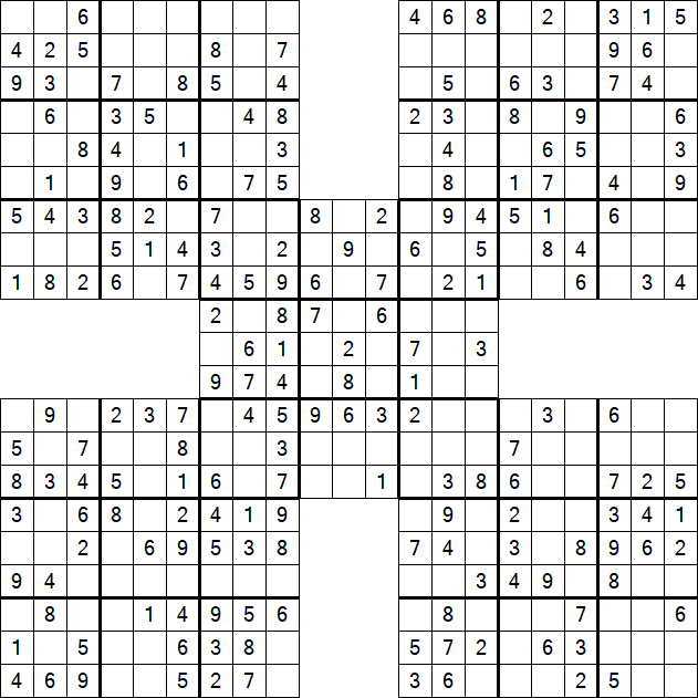 Samurai Sudoku - Fácil