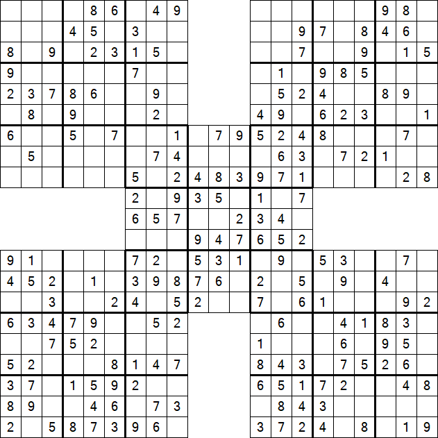 Samurai Sudoku - Easy