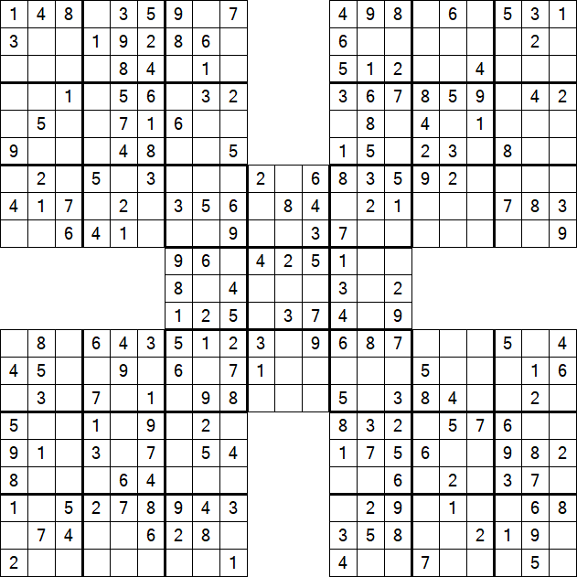Samurai Sudoku - Easy