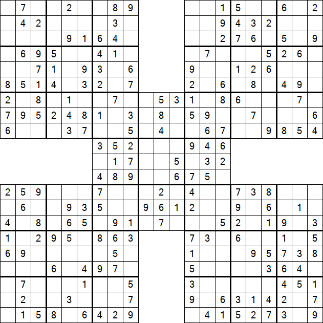 Samurai Sudoku - Easy