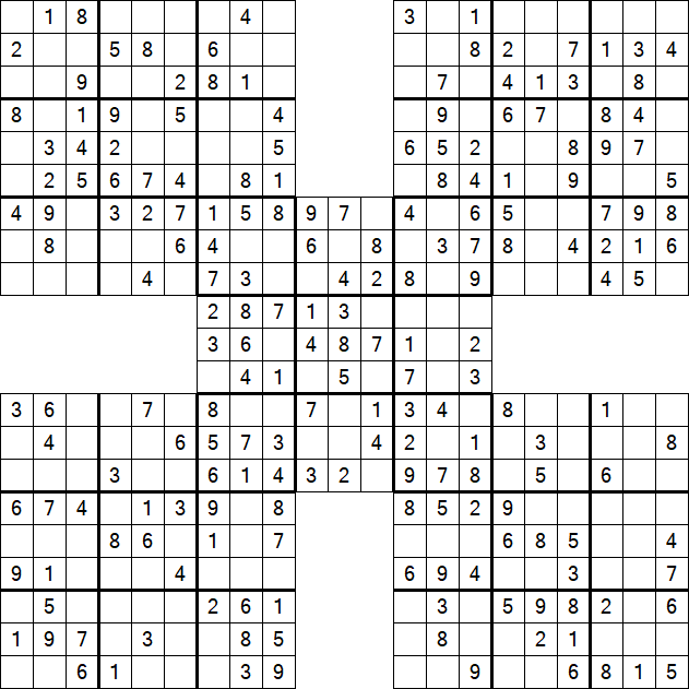 Samurai Sudoku - Easy