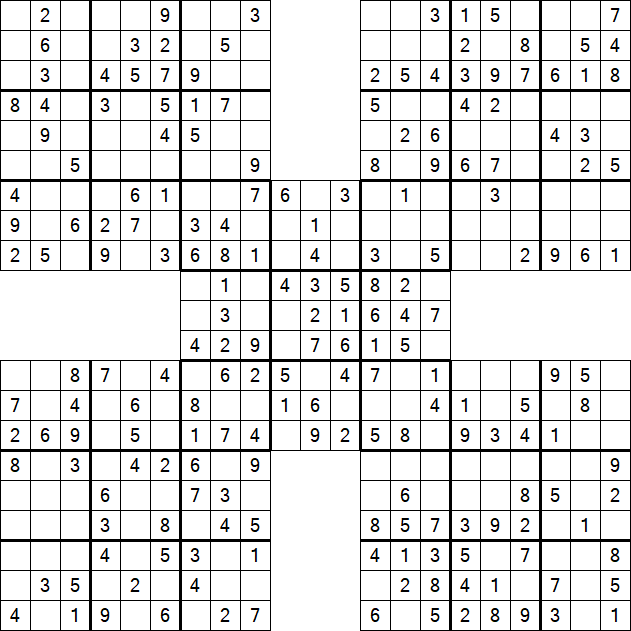 Samurai Sudoku - Easy