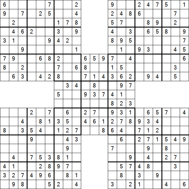 Samurai Sudoku - Easy
