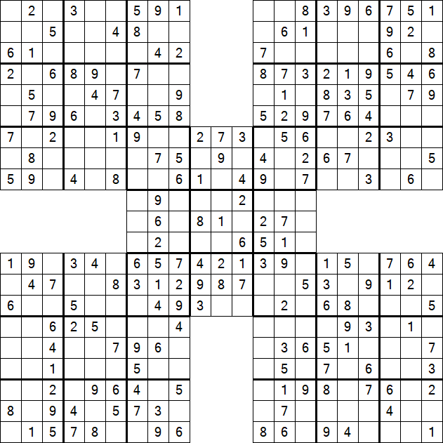 Samurai Sudoku - Easy