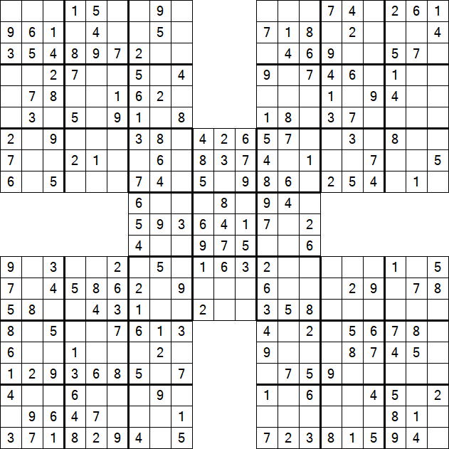 Samurai Sudoku - Easy