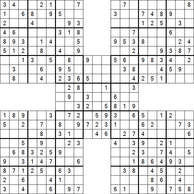 Samurai Sudoku - Easy