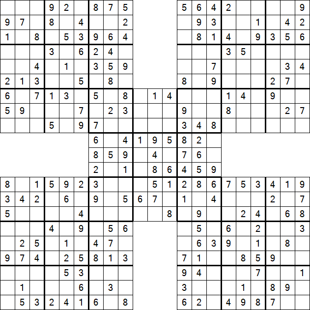 Samurai Sudoku - Easy