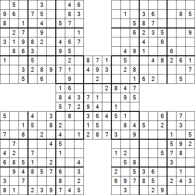 Samurai Sudoku - Easy