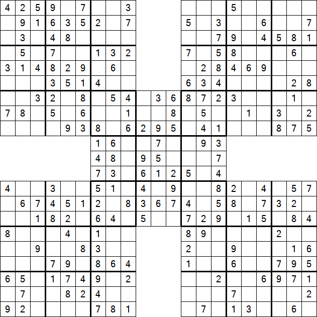 Samurai Sudoku - Easy