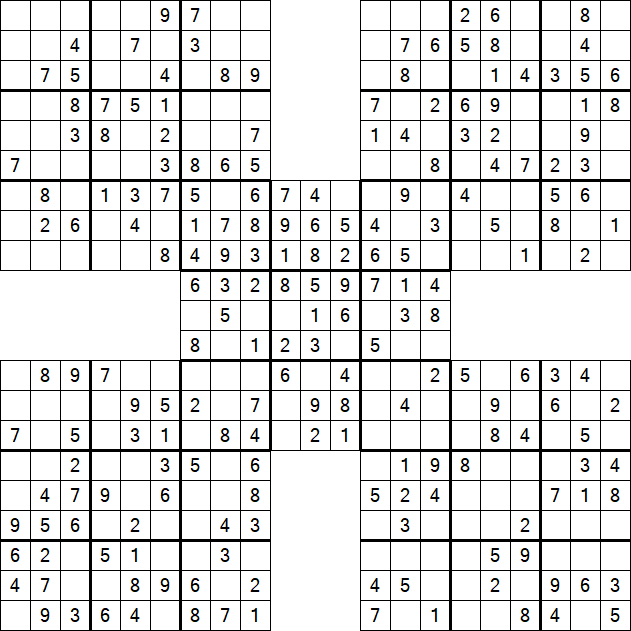 Samurai Sudoku - Easy