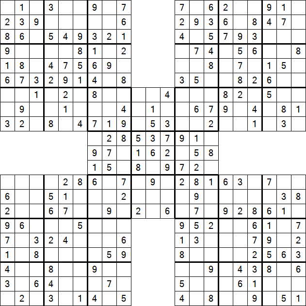 Samurai Sudoku - Easy
