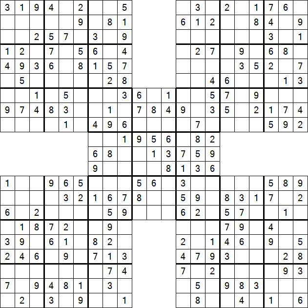 Samurai Sudoku - Easy