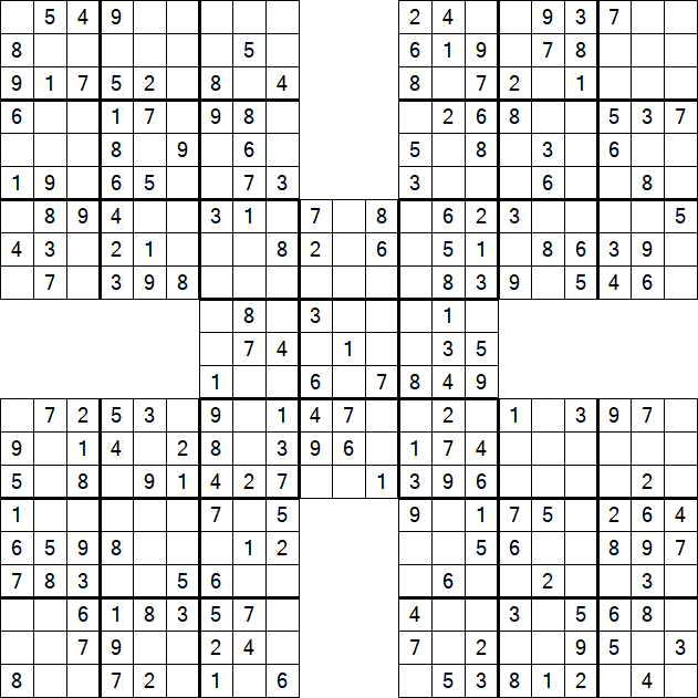 Samurai Sudoku - Easy