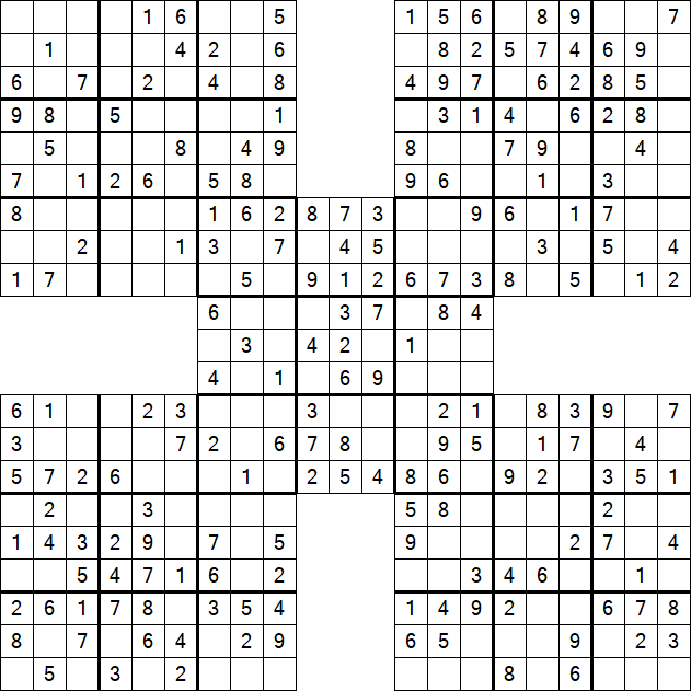 Samurai Sudoku - Easy
