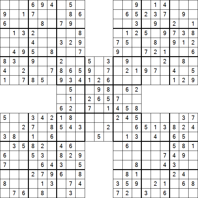 Samurai Sudoku - Easy