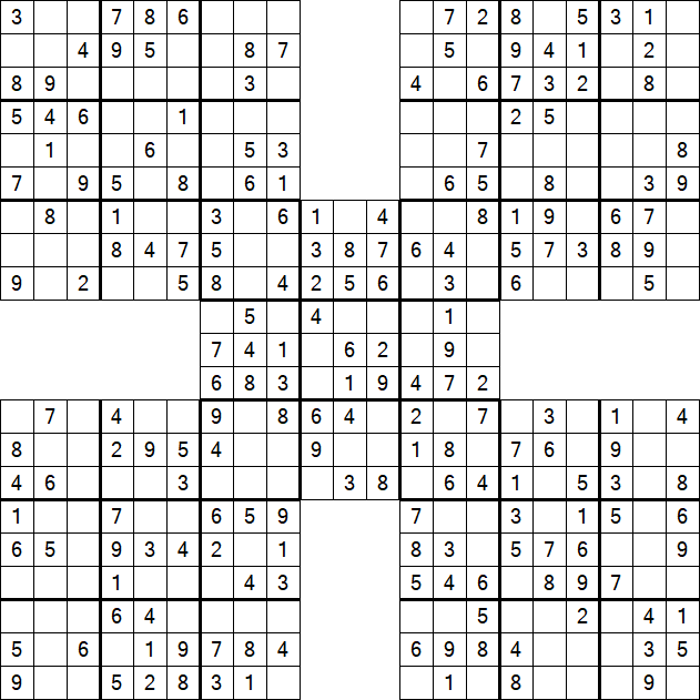 Samurai Sudoku - Easy