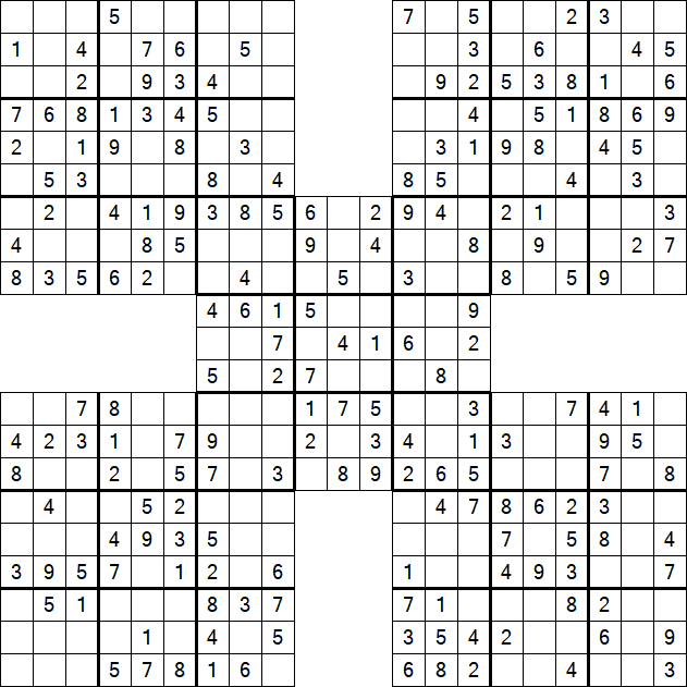 Samurai Sudoku - Easy