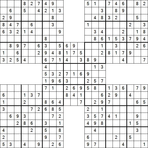 Samurai Sudoku - Easy