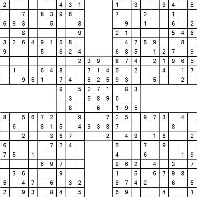 Samurai Sudoku - Easy