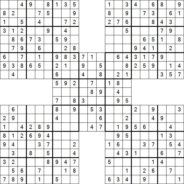Samurai Sudoku - Easy