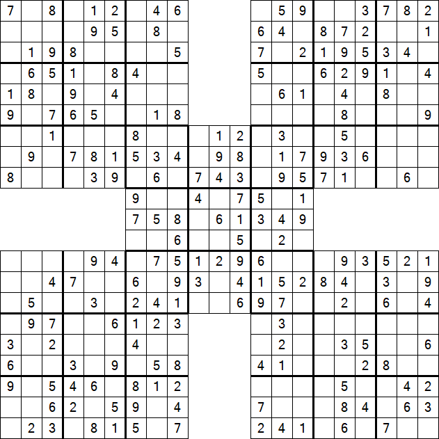 Samurai Sudoku - Easy