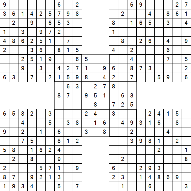 Samurai Sudoku - Easy
